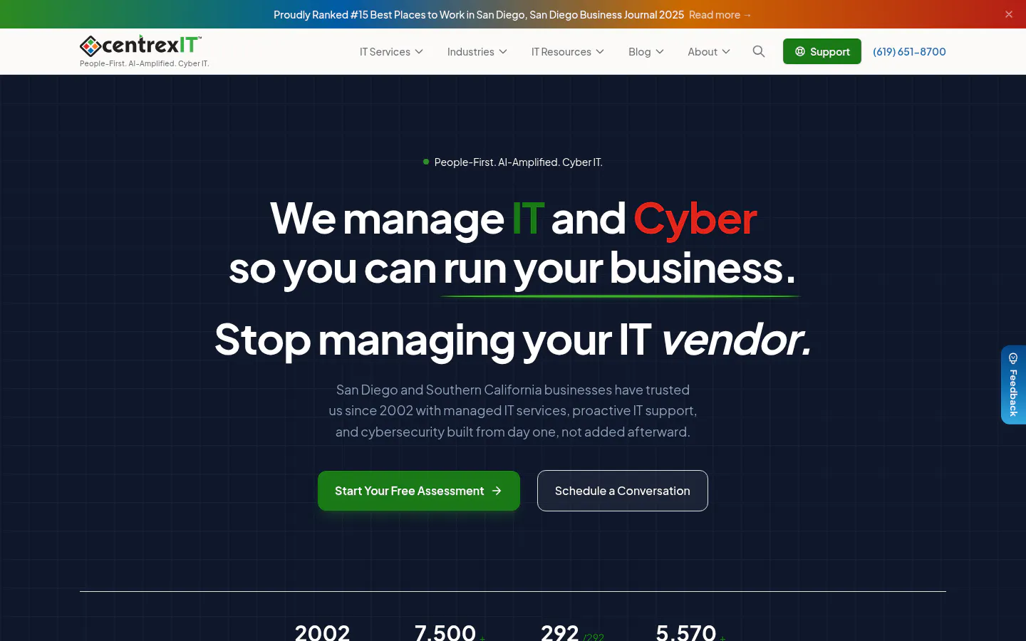 centrexIT homepage, captured October 22, 2026