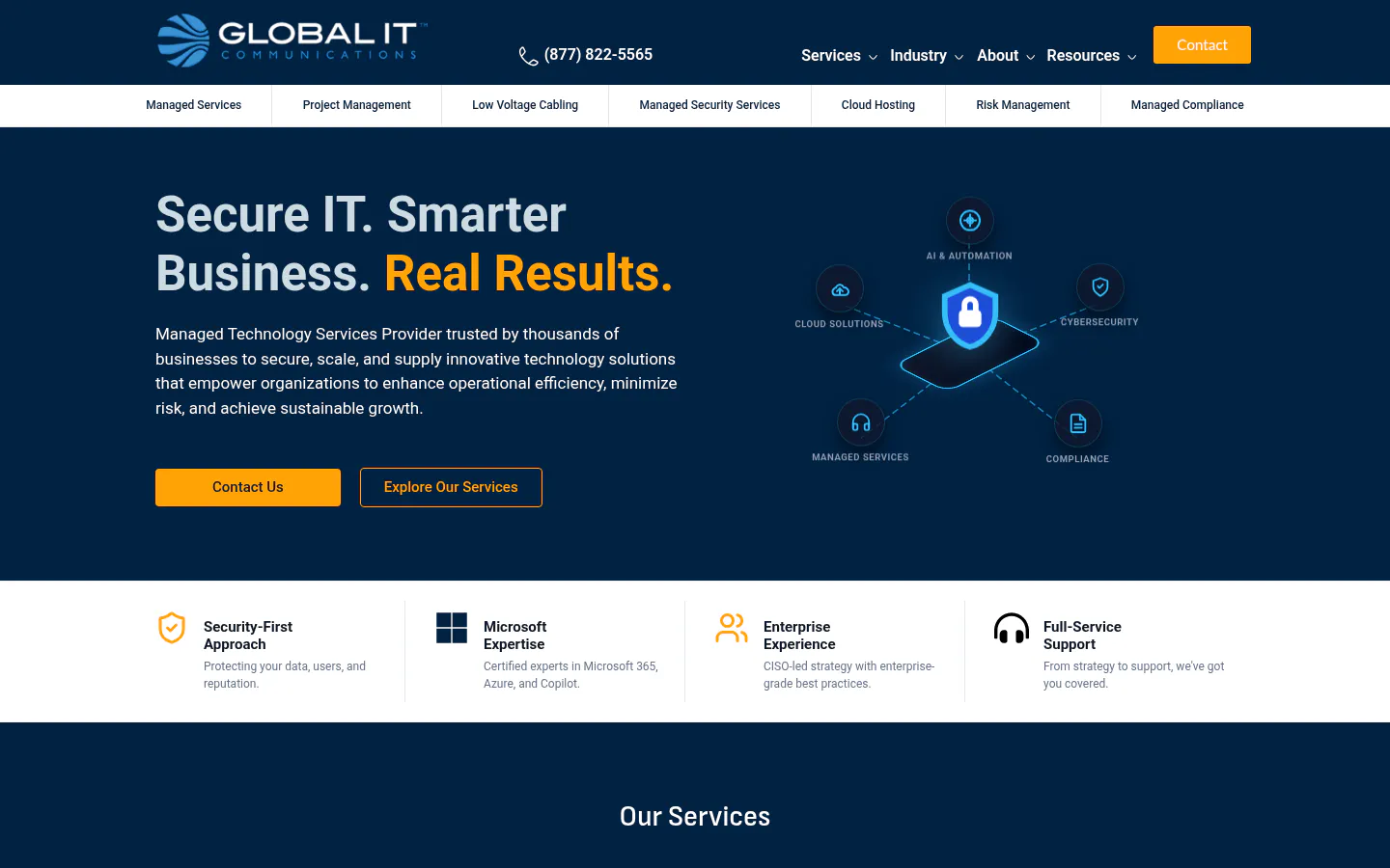 The Global IT homepage at globalit.com, captured August 2026