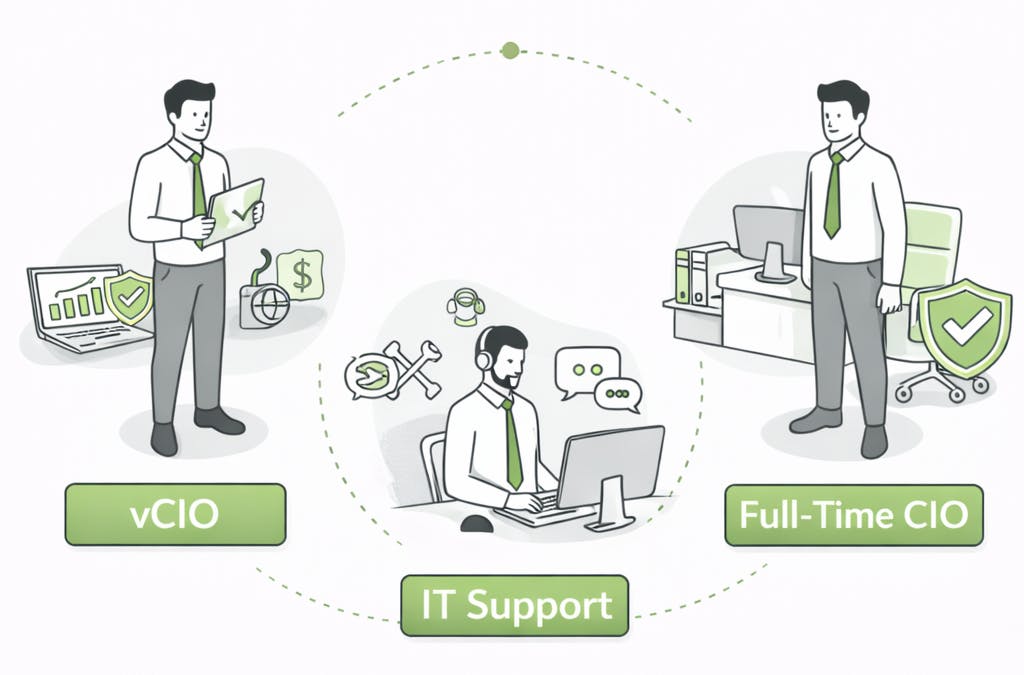 vCIO vs IT Support vs Full-Time CIO