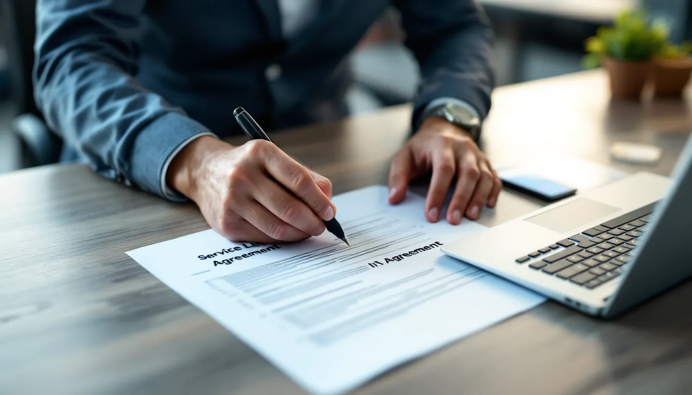 An IT manager reviewing a service level agreement line by line