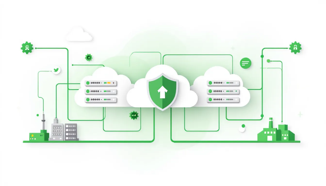 Diagram showing IT and OT networks converging in a manufacturing environment