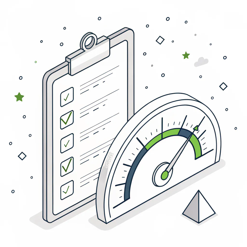 Checklist and maturity gauge showing whether a NIST CSF assessment is the right fit