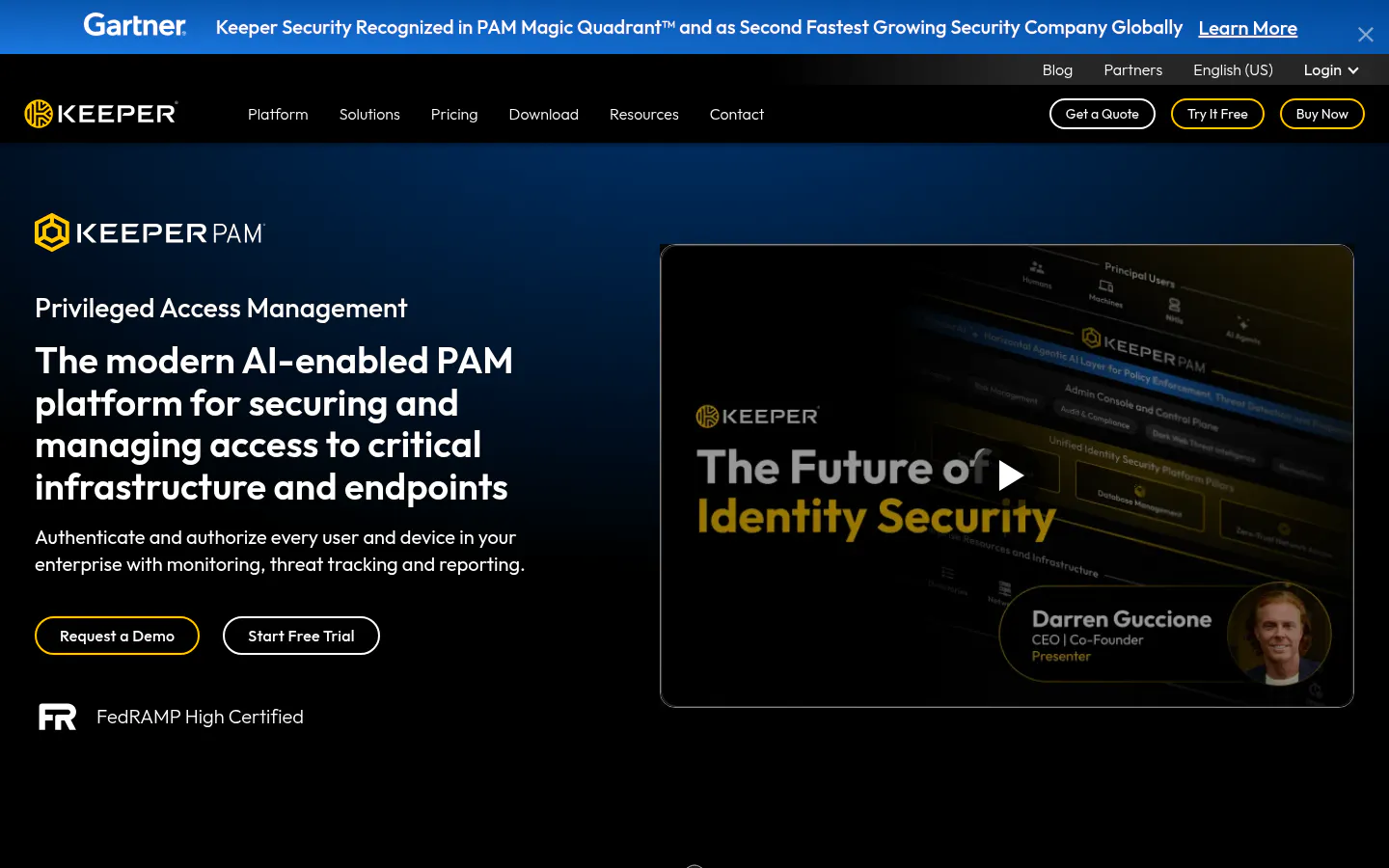 KeeperPAM privileged access management page