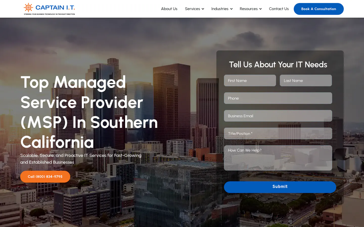 Captain IT homepage, captured October 16, 2026