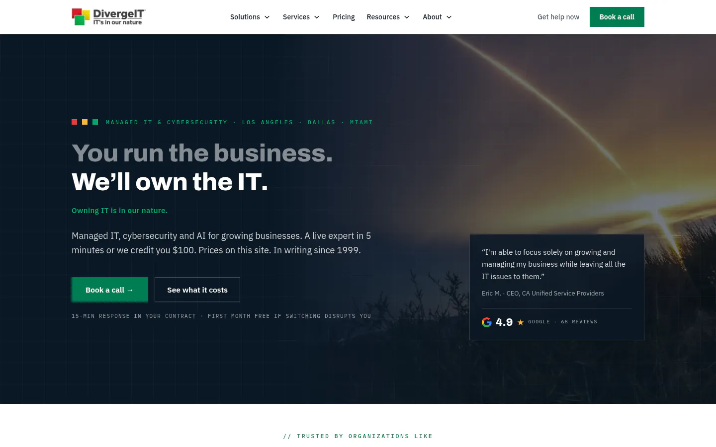 DivergeIT homepage, captured October 12, 2026