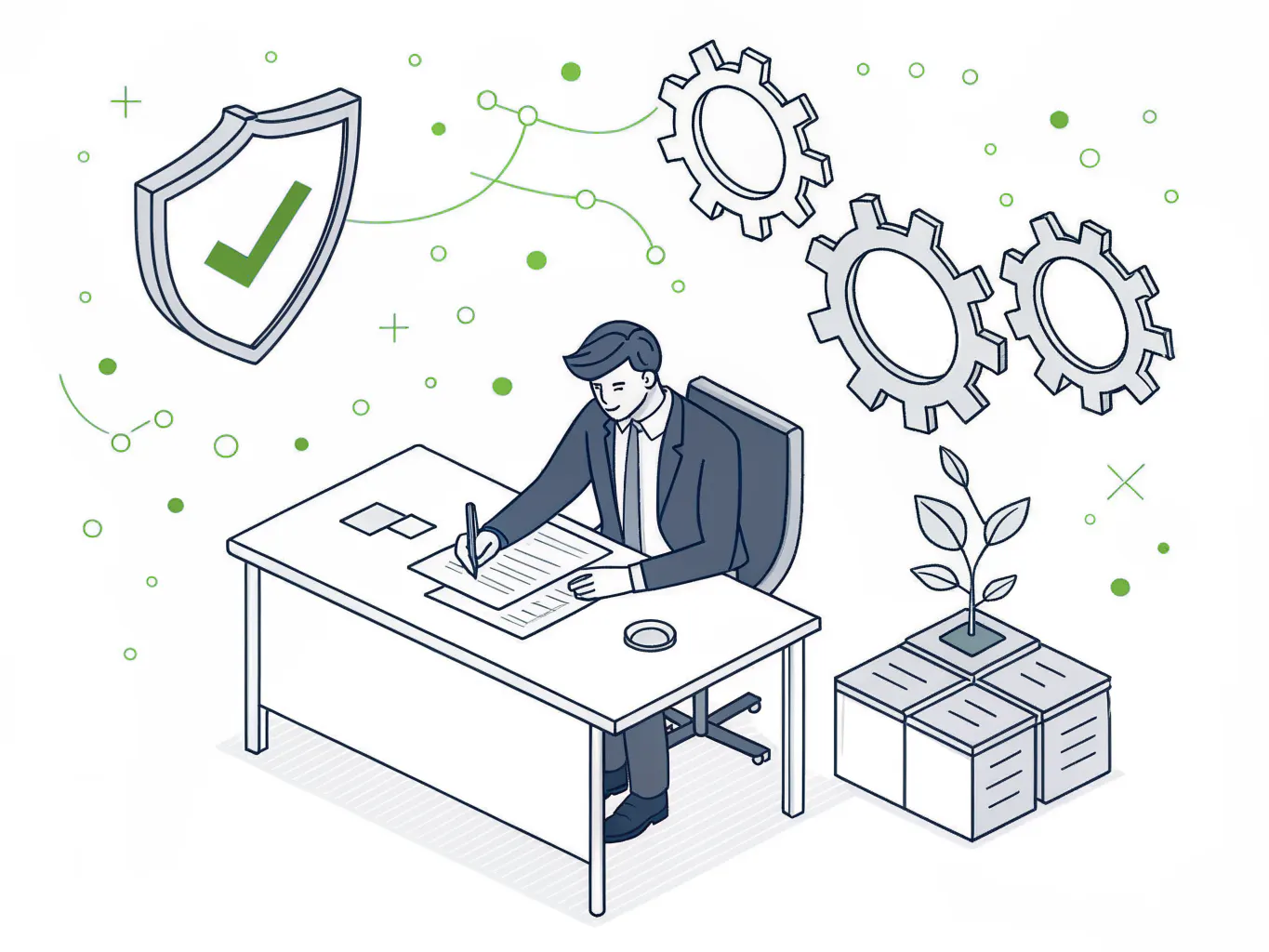Four-step AI governance process from assessment through ongoing advisory