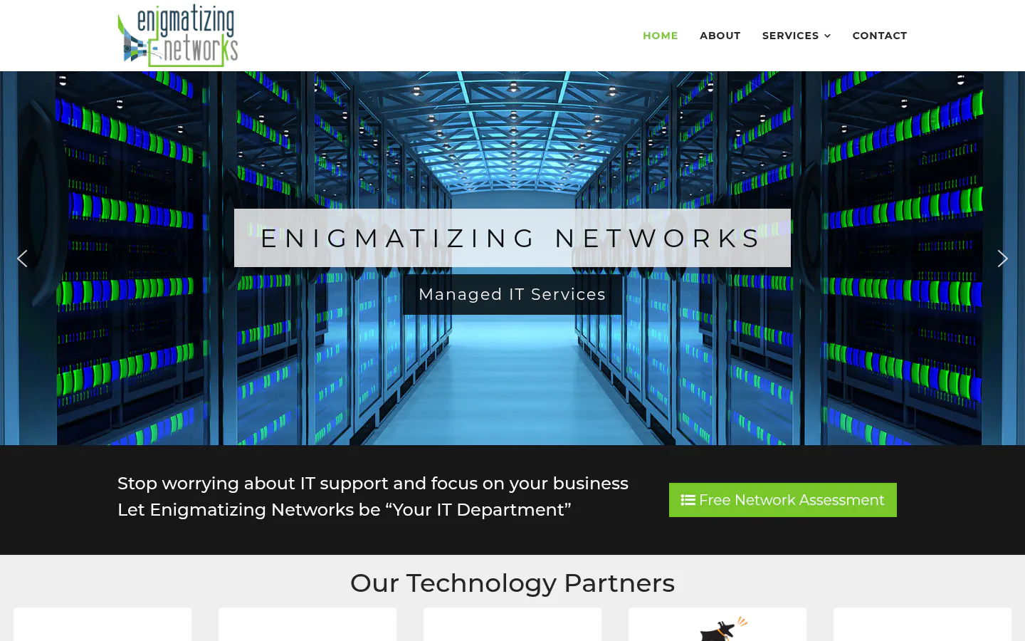 Enigmatizing Networks homepage, captured October 16, 2026