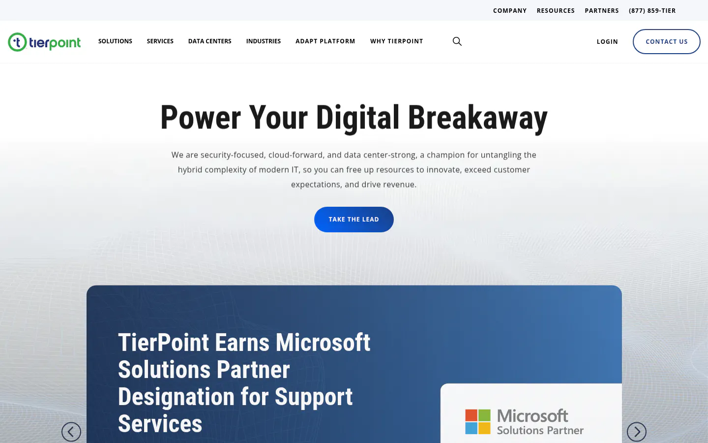 TierPoint disaster recovery as a service, homepage