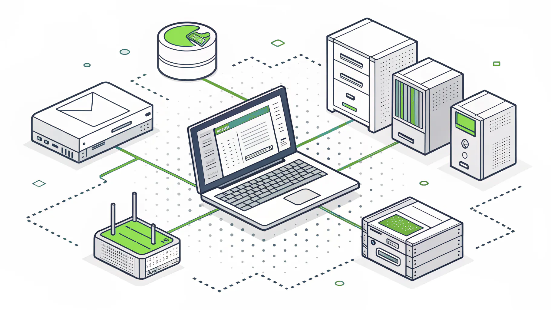 One compromised laptop spreading connections across a flat network of devices