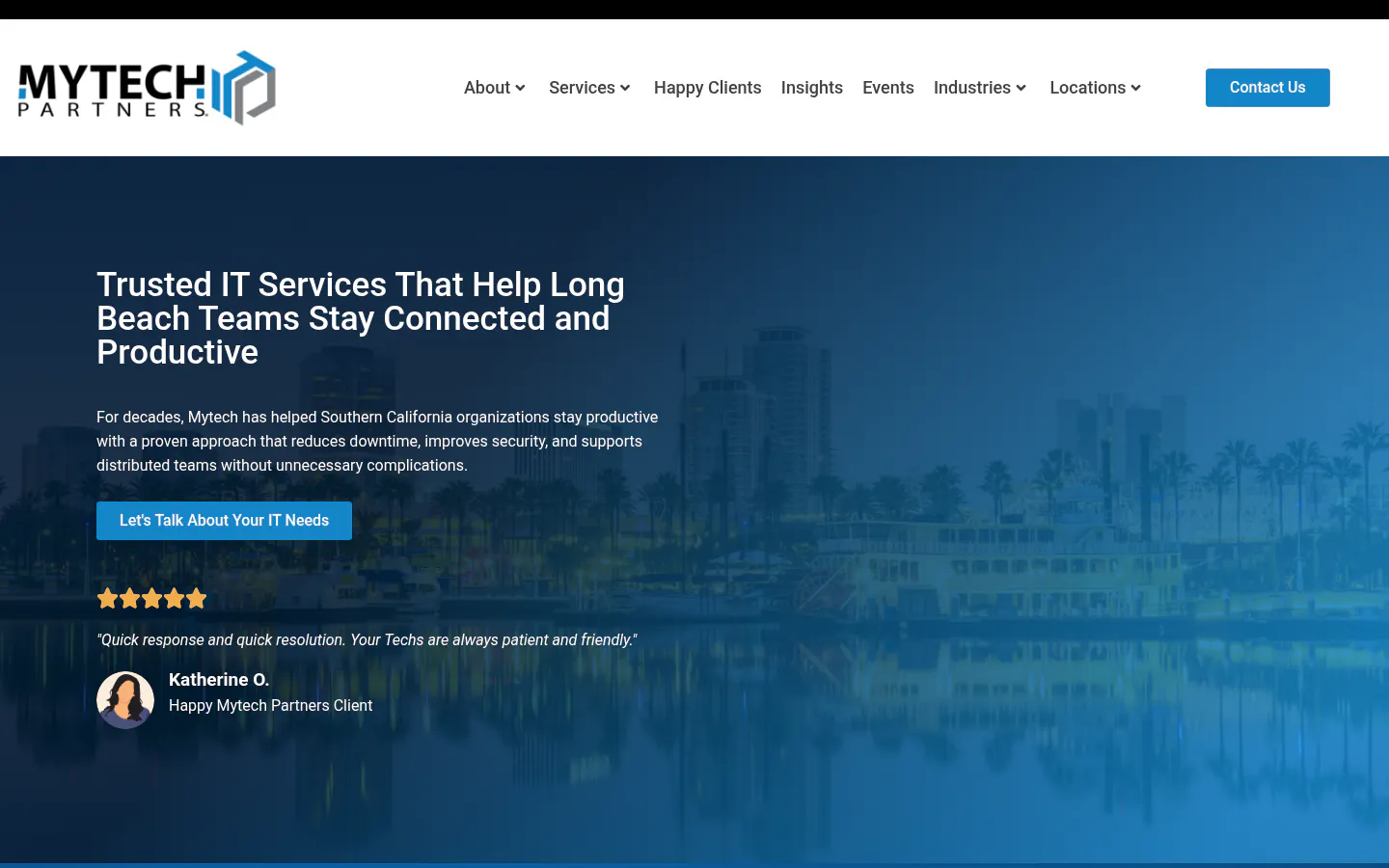 Mytech Partners homepage, captured October 12, 2026