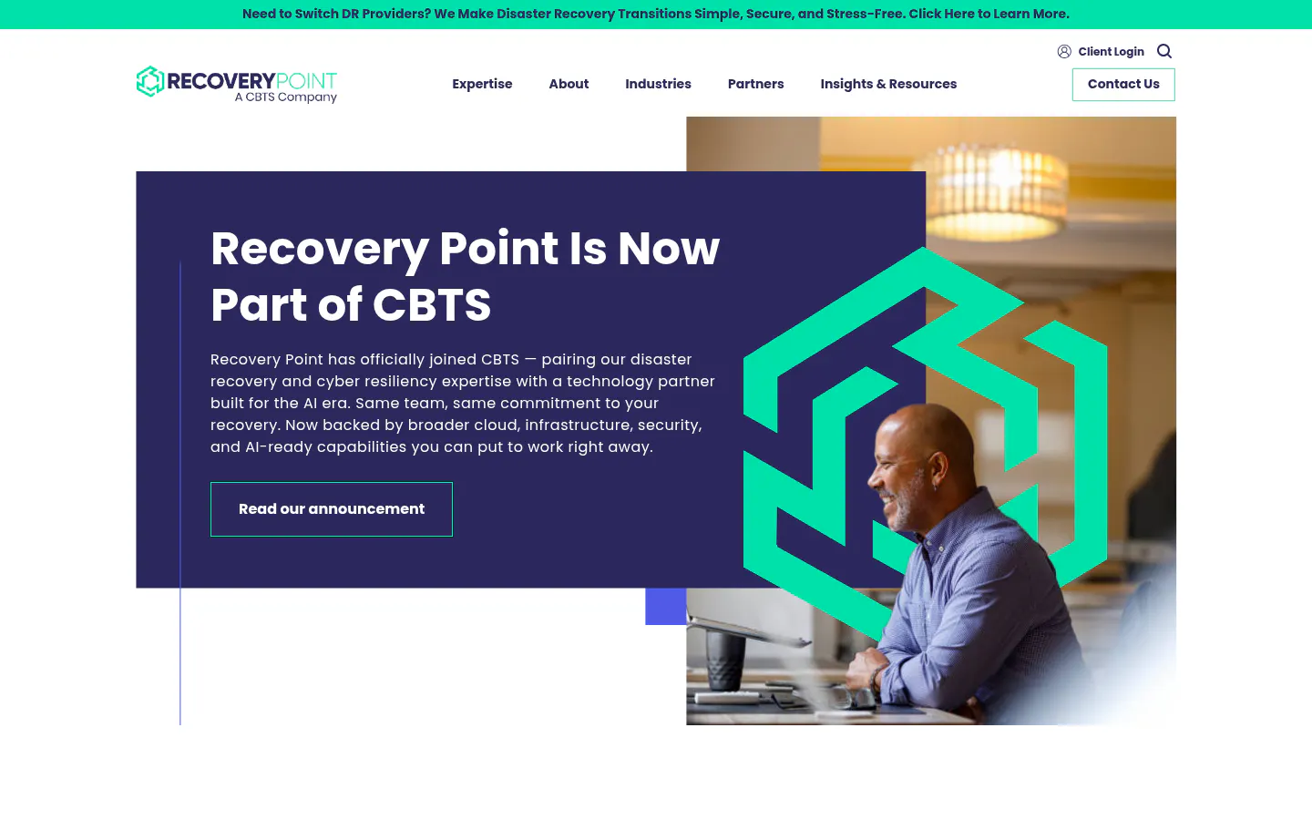 Recovery Point disaster recovery as a service, homepage