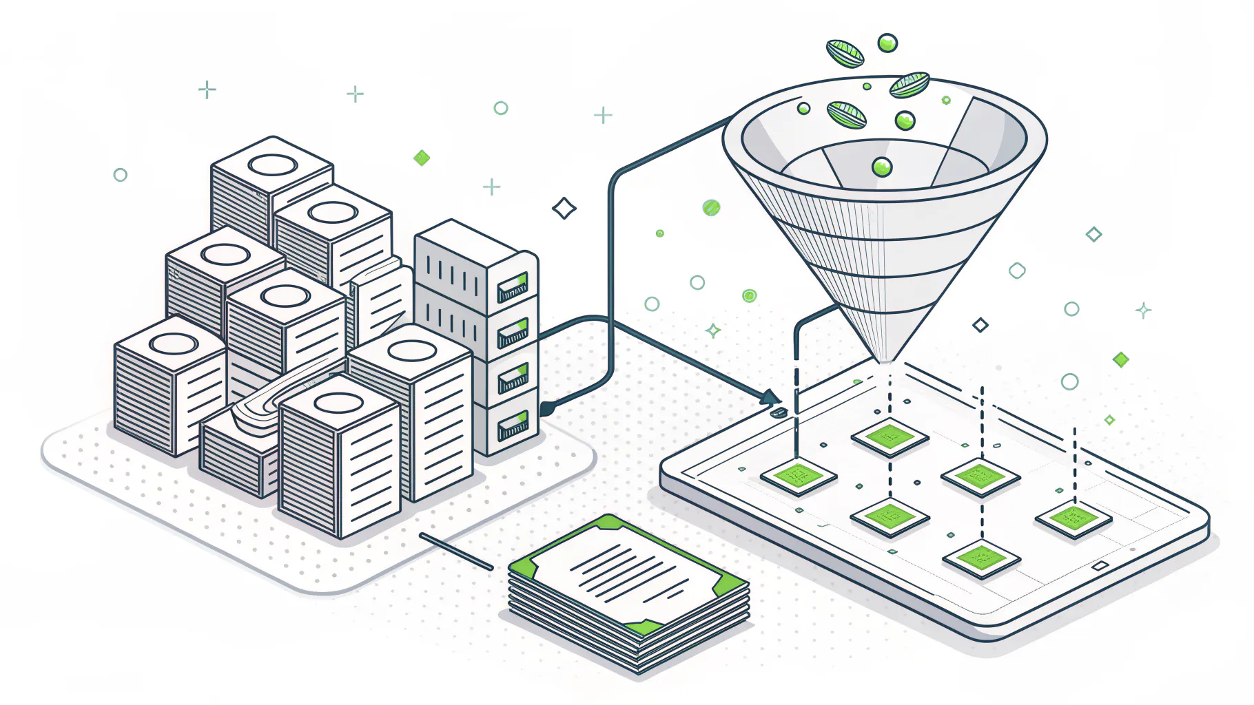 Raw threat data passing through analysis to become actionable intelligence