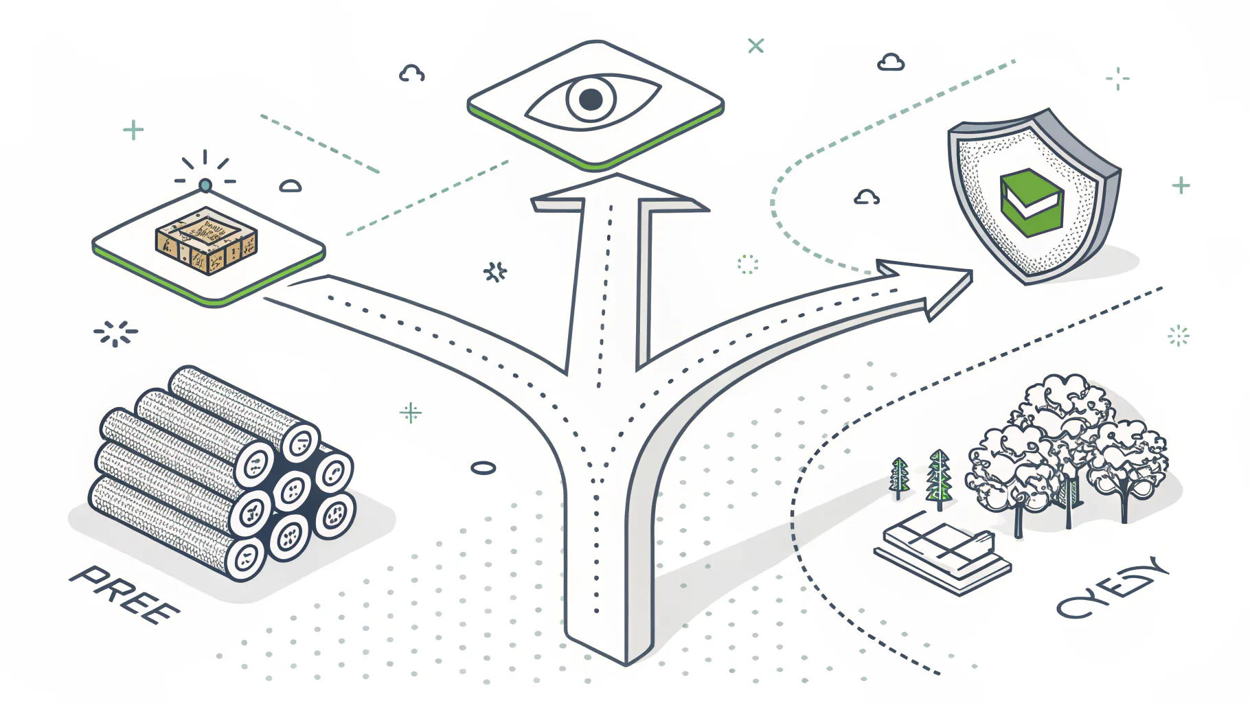 A decision path mapping team size and risk to SIEM, MSSP, or MDR