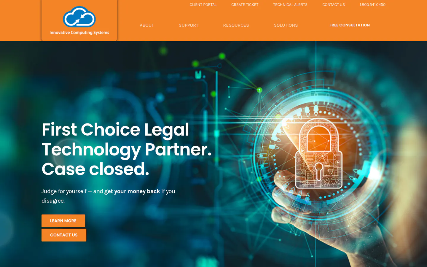 Innovative Computing Systems legal technology in Los Angeles, homepage