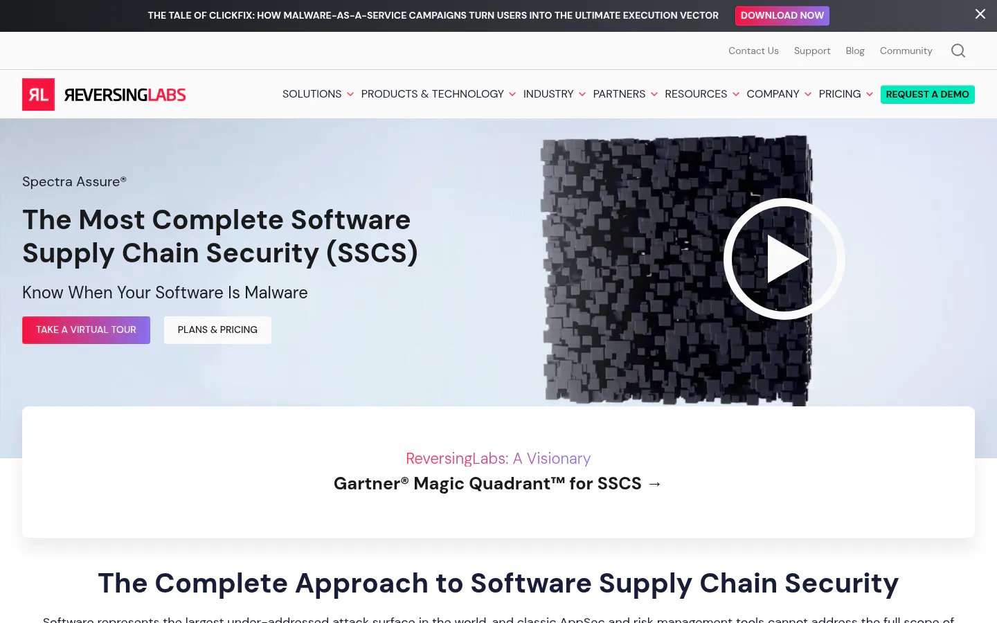 ReversingLabs Spectra Assure software supply chain security product page