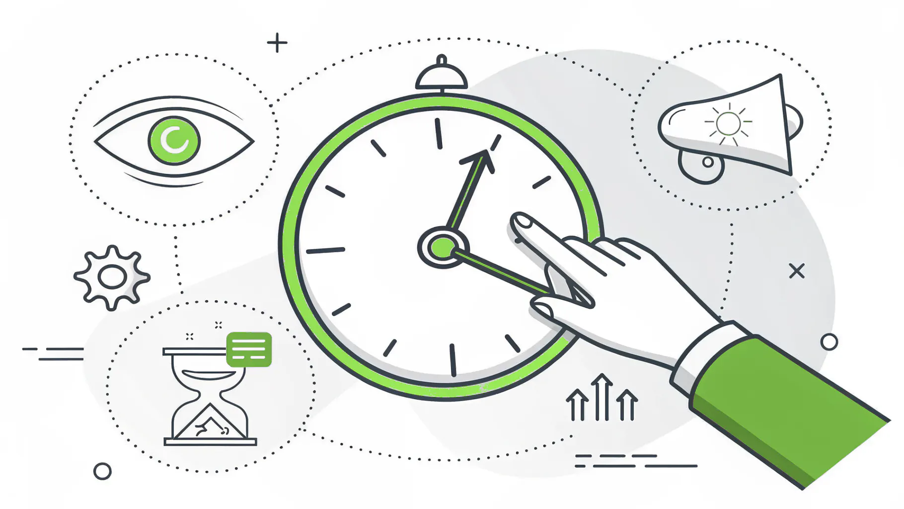 A dial being turned through watch, warn, and block stages of a DLP rollout
