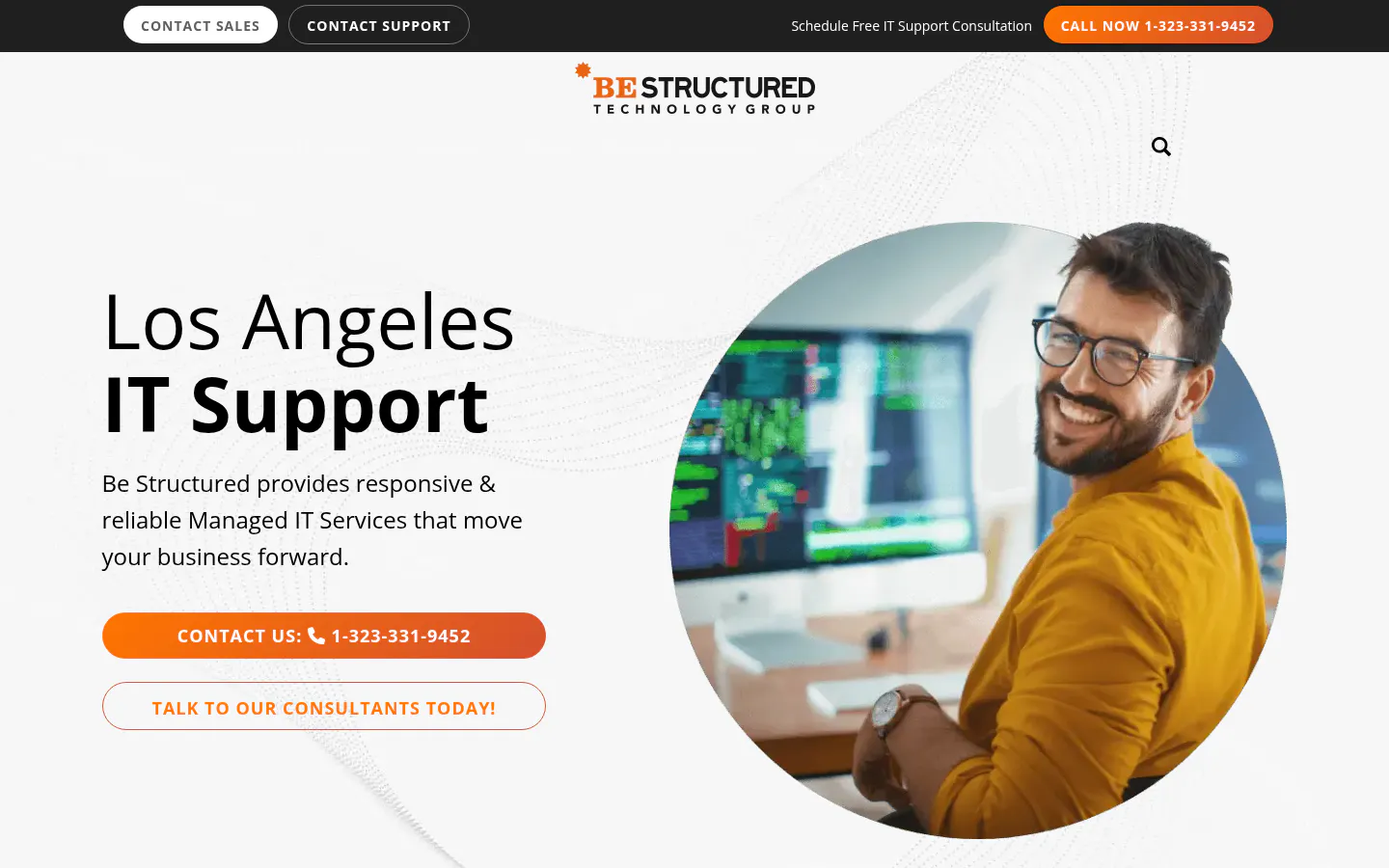Be Structured Technology Group IT support in Los Angeles, homepage