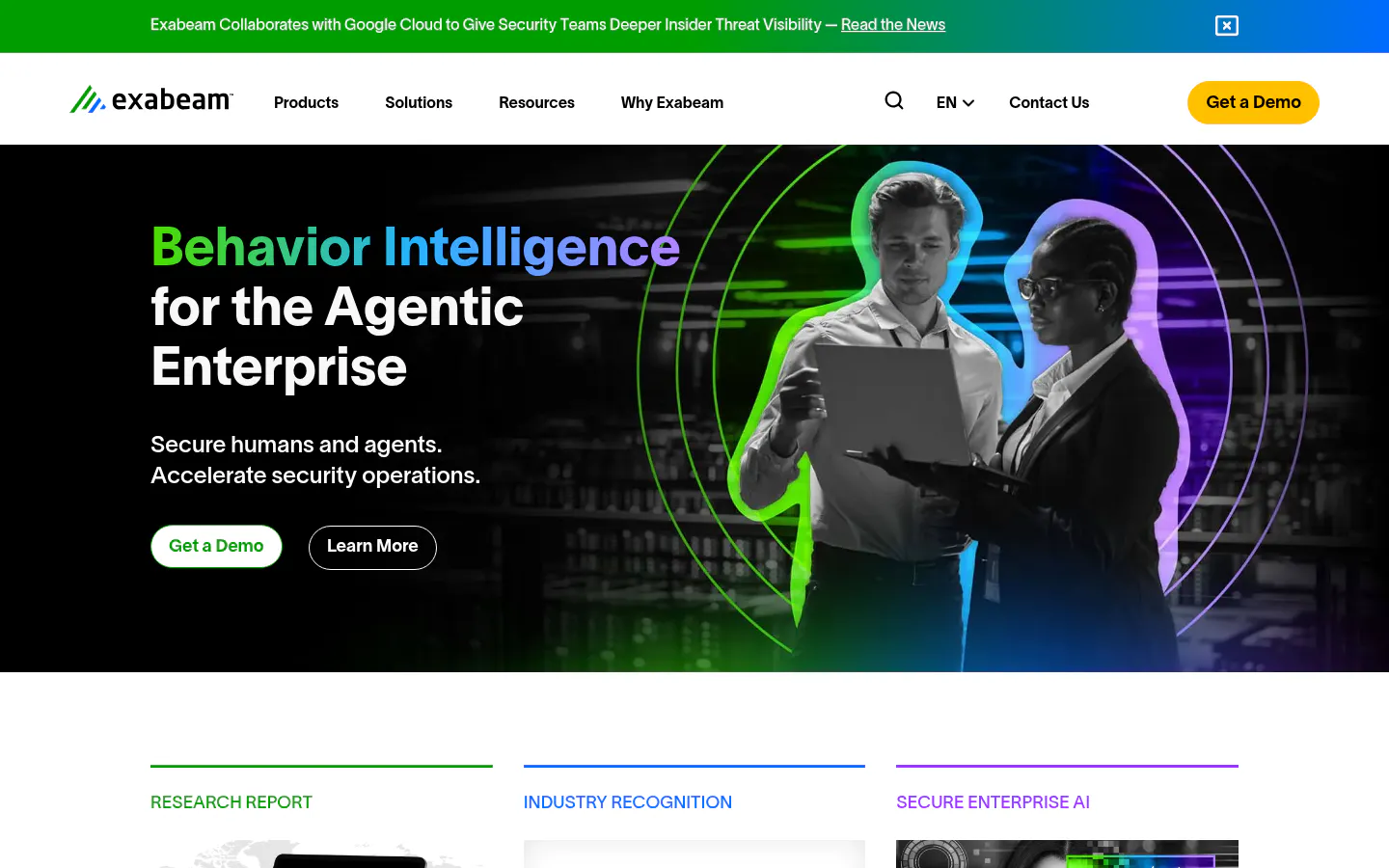 Exabeam New-Scale SIEM homepage