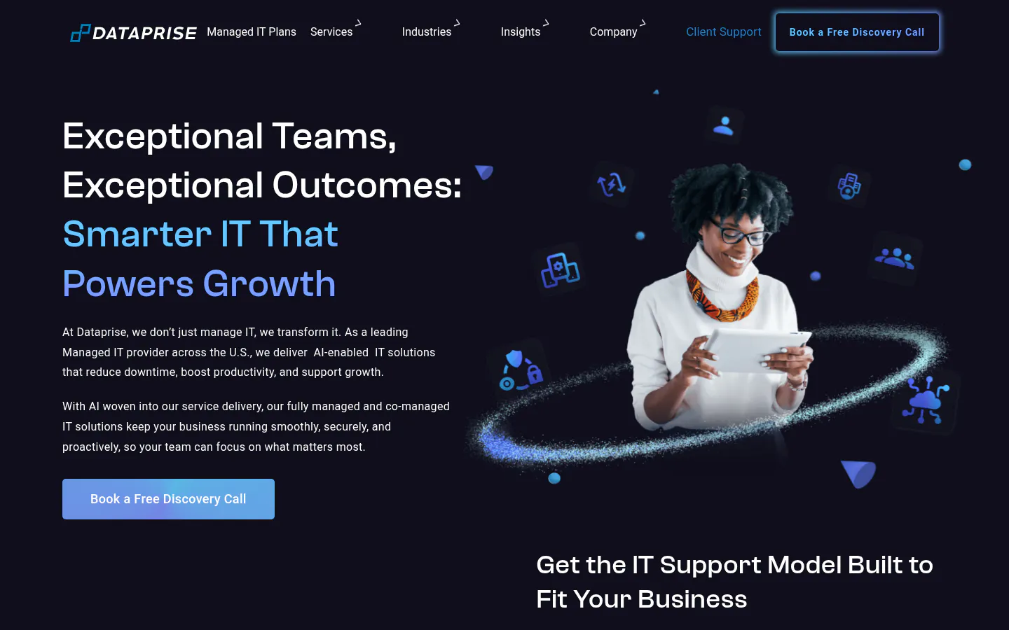 Dataprise homepage, captured August 2026