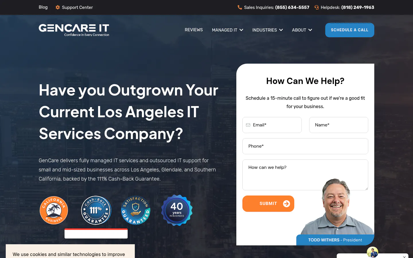 GenCare homepage, captured October 21, 2026