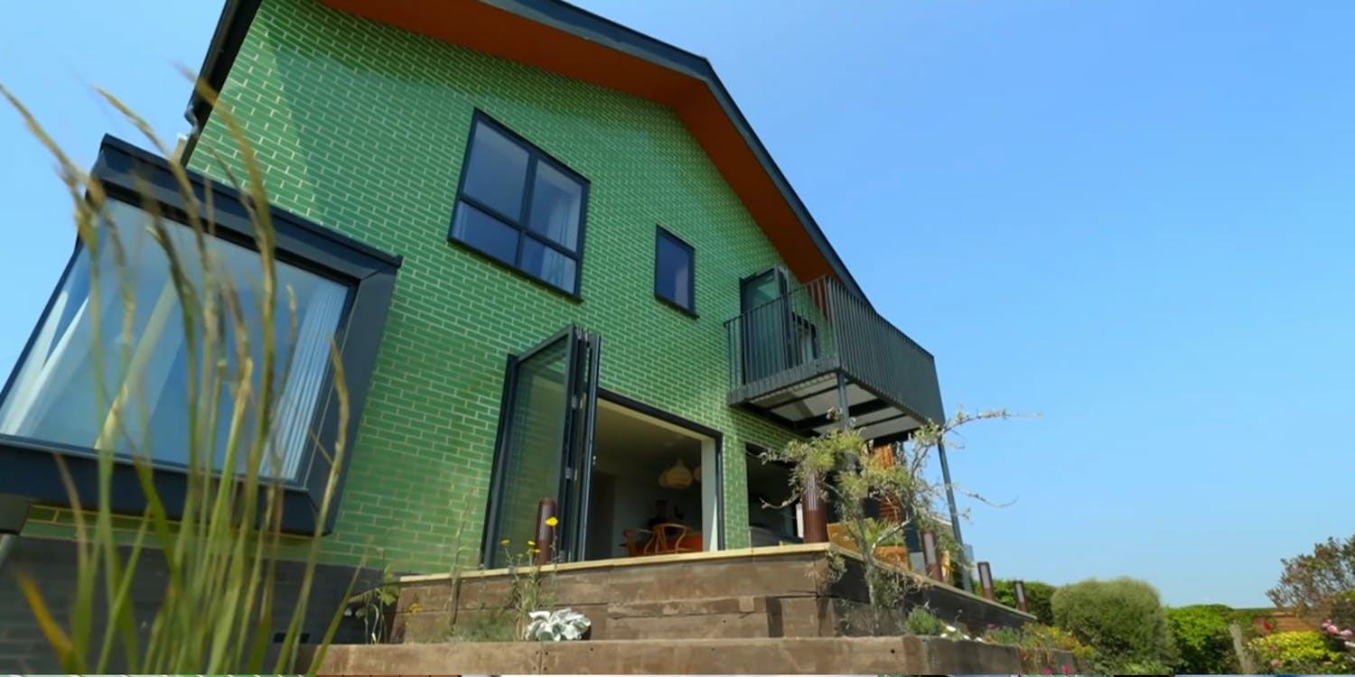 Green glazed brick house