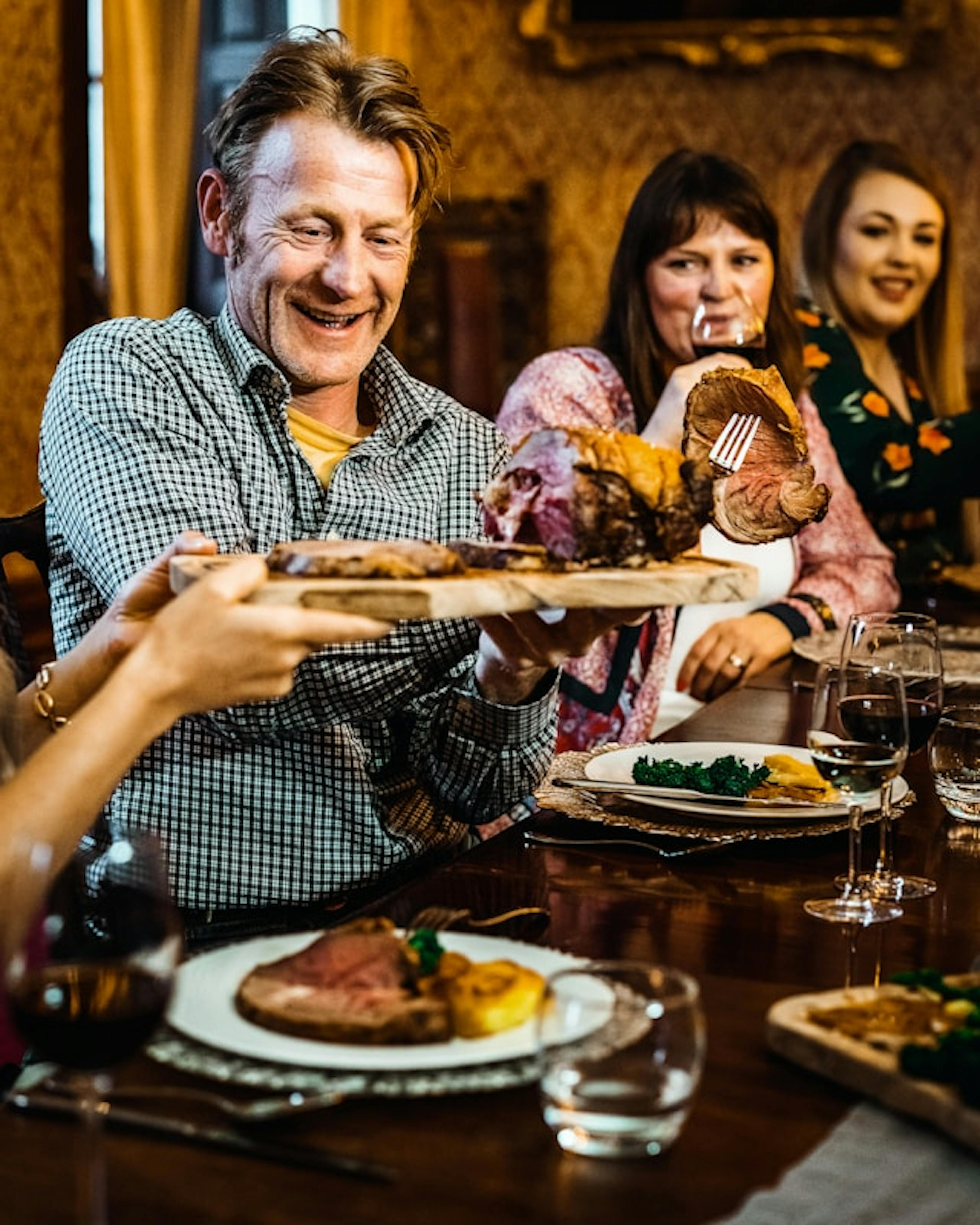 Happy people at the restaurant.