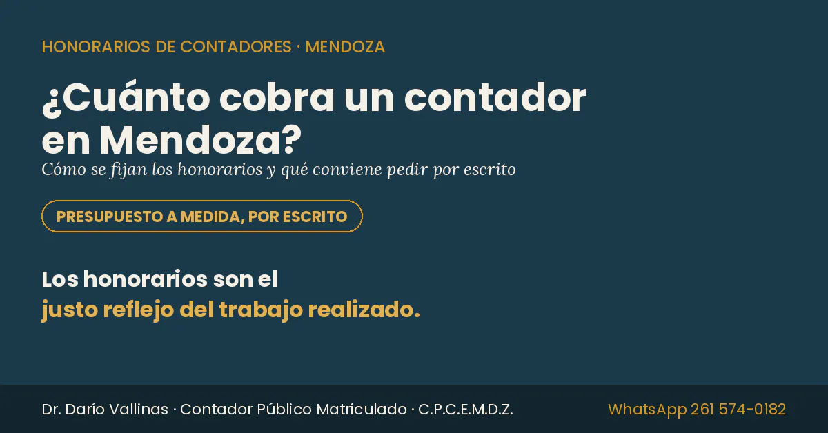 ¿Cuánto cobra un contador? Honorarios en Mendoza: cómo se fijan y qué pedir antes de contratar