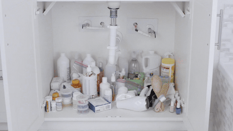 Under Bath Sink Cabinet, Bathroom Organization Ideas Under Sink
