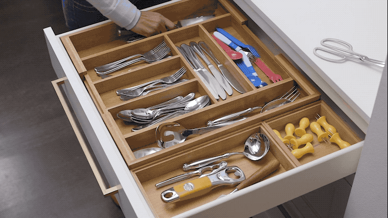 Custom Wood Cutlery Drawer Organizer - Wide - Squared Away, Organization  Solutions Houston TX