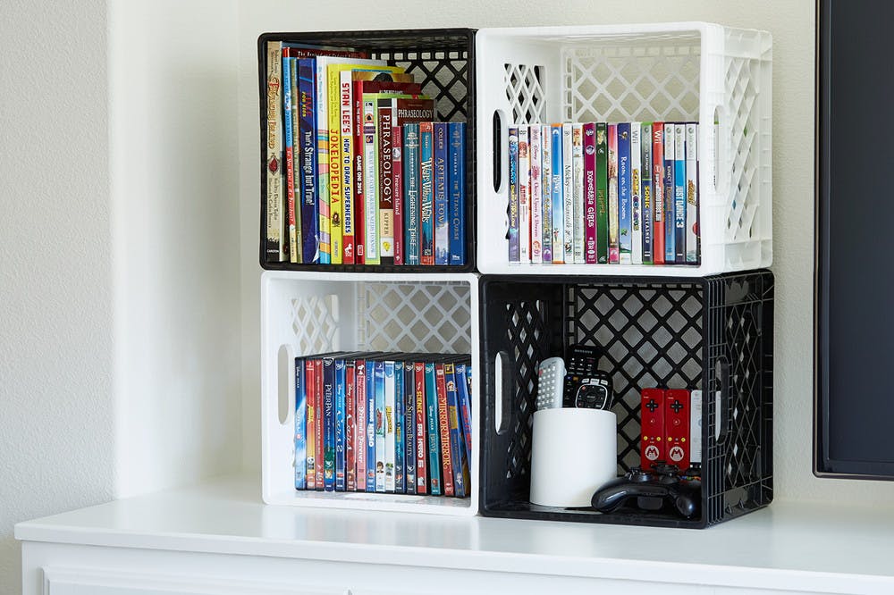 Our Authentic Milk Crate 6 Ways Container Stories - Milk Crate Wall Shelves