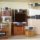 Organizing with Container Store Products makes a kitchen system is easy and  great. Their clear st…