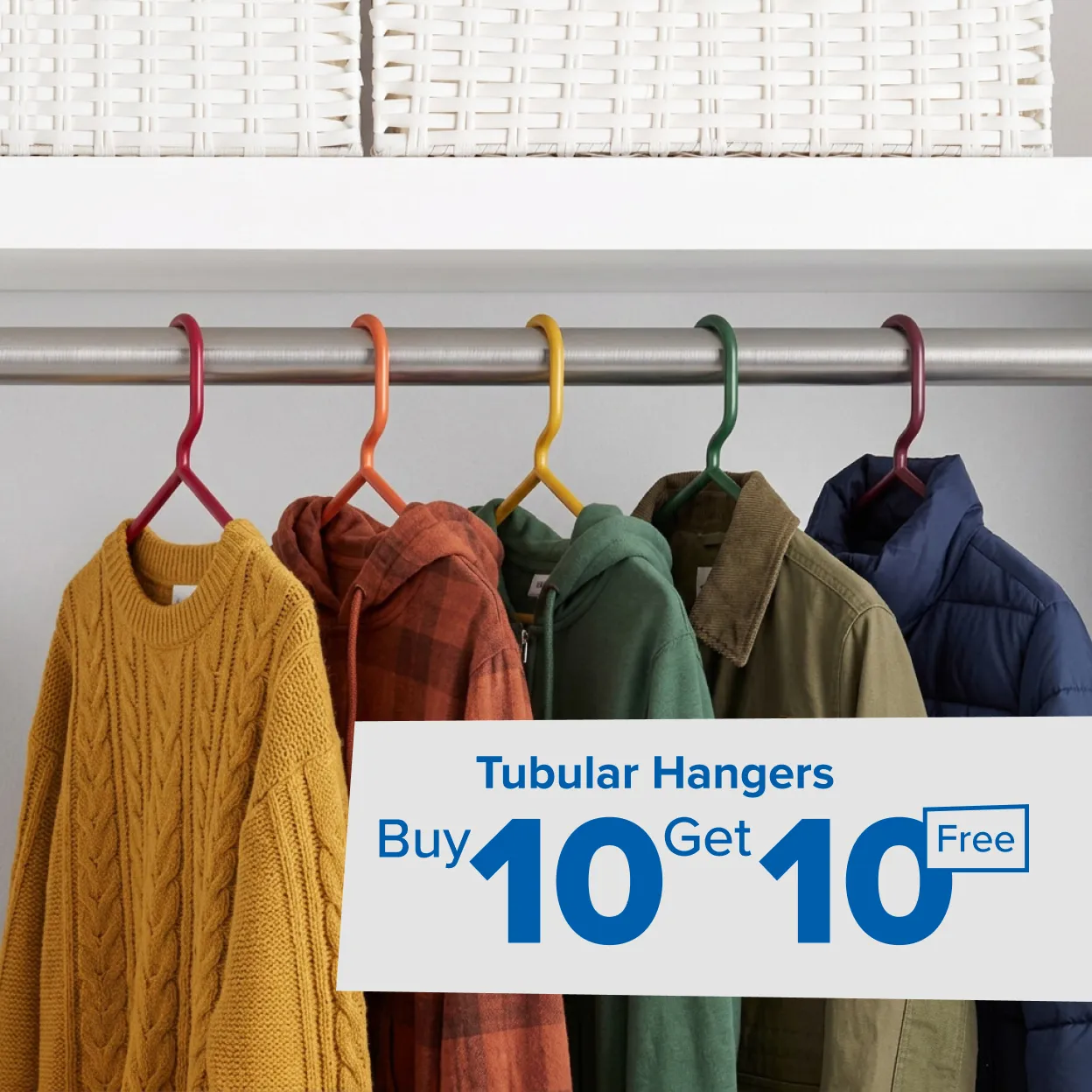 Tubular Hangers - buy 10 Get 10 Free