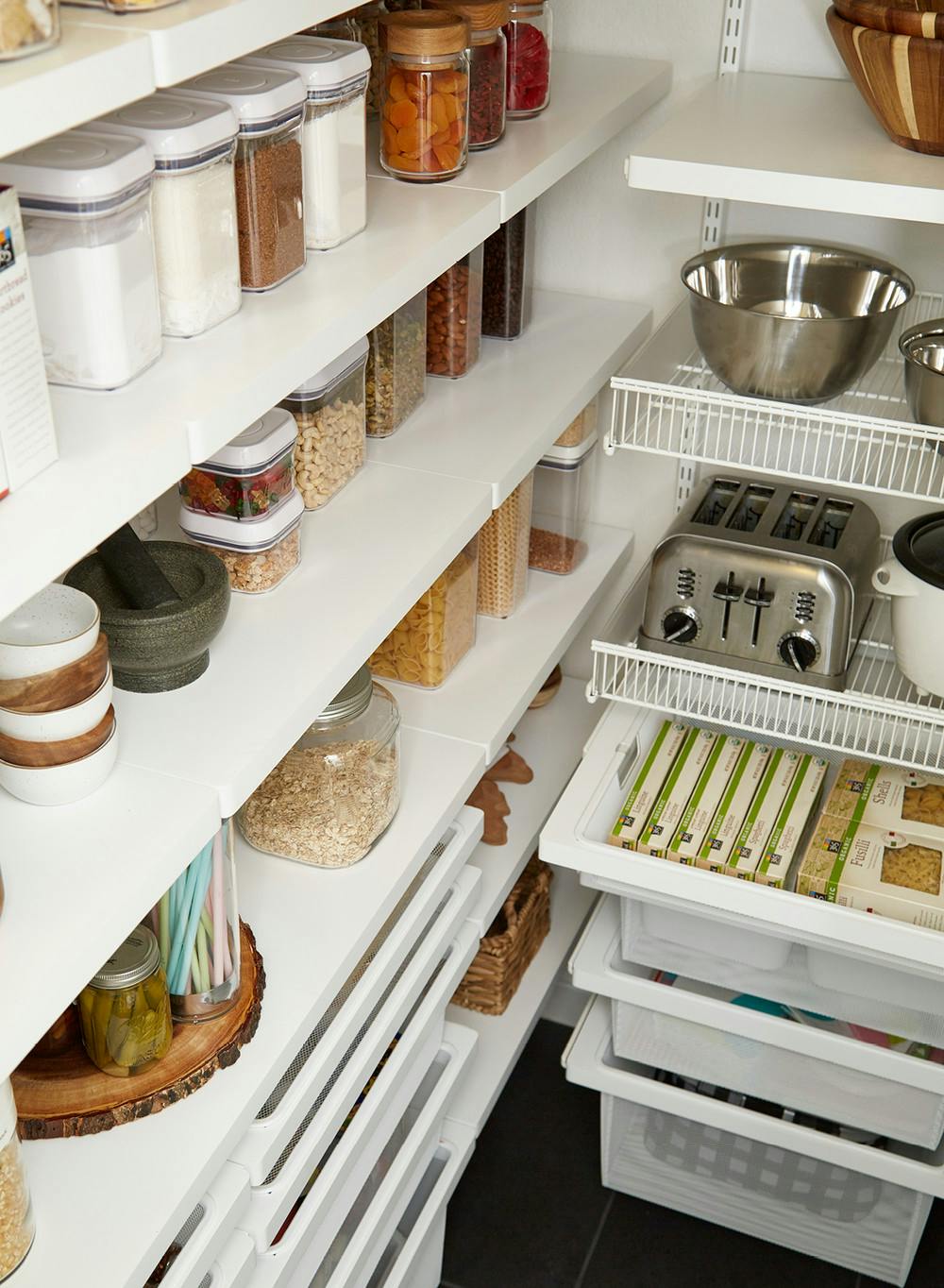 Kitchen Pantry Shelving with XO Good Grips Pop Containers - Transitional -  Kitchen