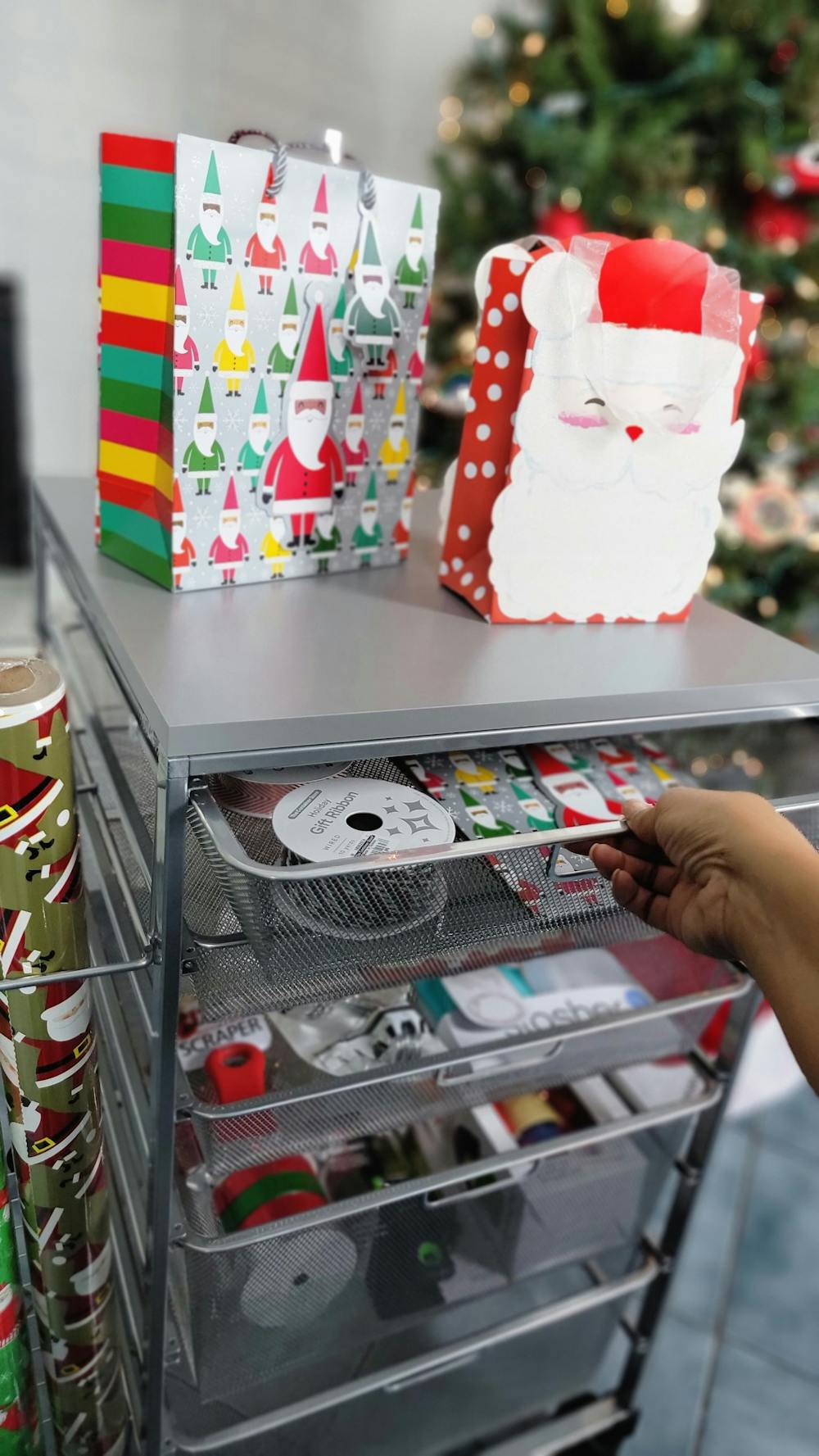 DIY Christmas Gift Wrapping Station
