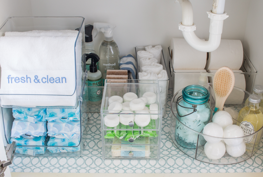 6 Tips For An Organized Bathroom Sink, How To Organize Under Sink Bathroom