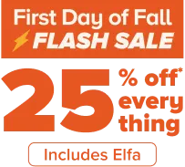 FIrst Day of Fall - Flash Sale - 25 Percent Off Everything - Includes Elfa
