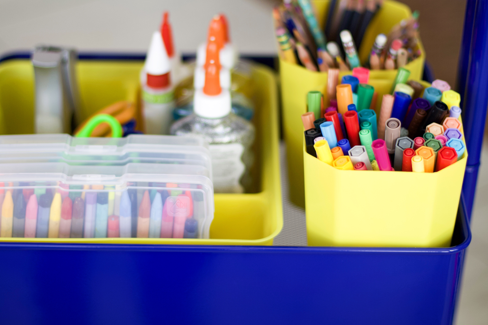 Kids Art Cart, Storage System, and Organization Tips