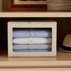 Linen Cambridge Drop-Front Sweater Box