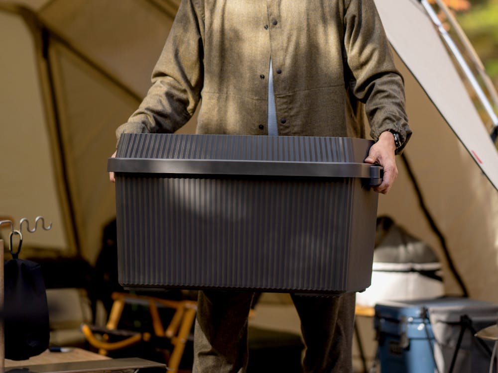 like-it Fluted Storage Bins being carried outdoors