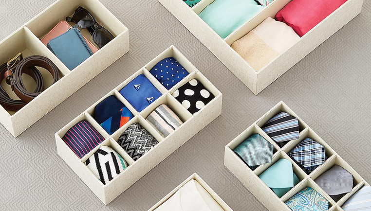 Gulfe 25 Cube 4 x 4 Tie Organizer Mountable Fits Mens Ties Belts Socks Scarves Display Cabinet Closet Storage 