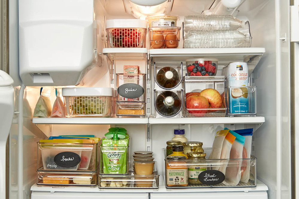 organized fridge with containers
