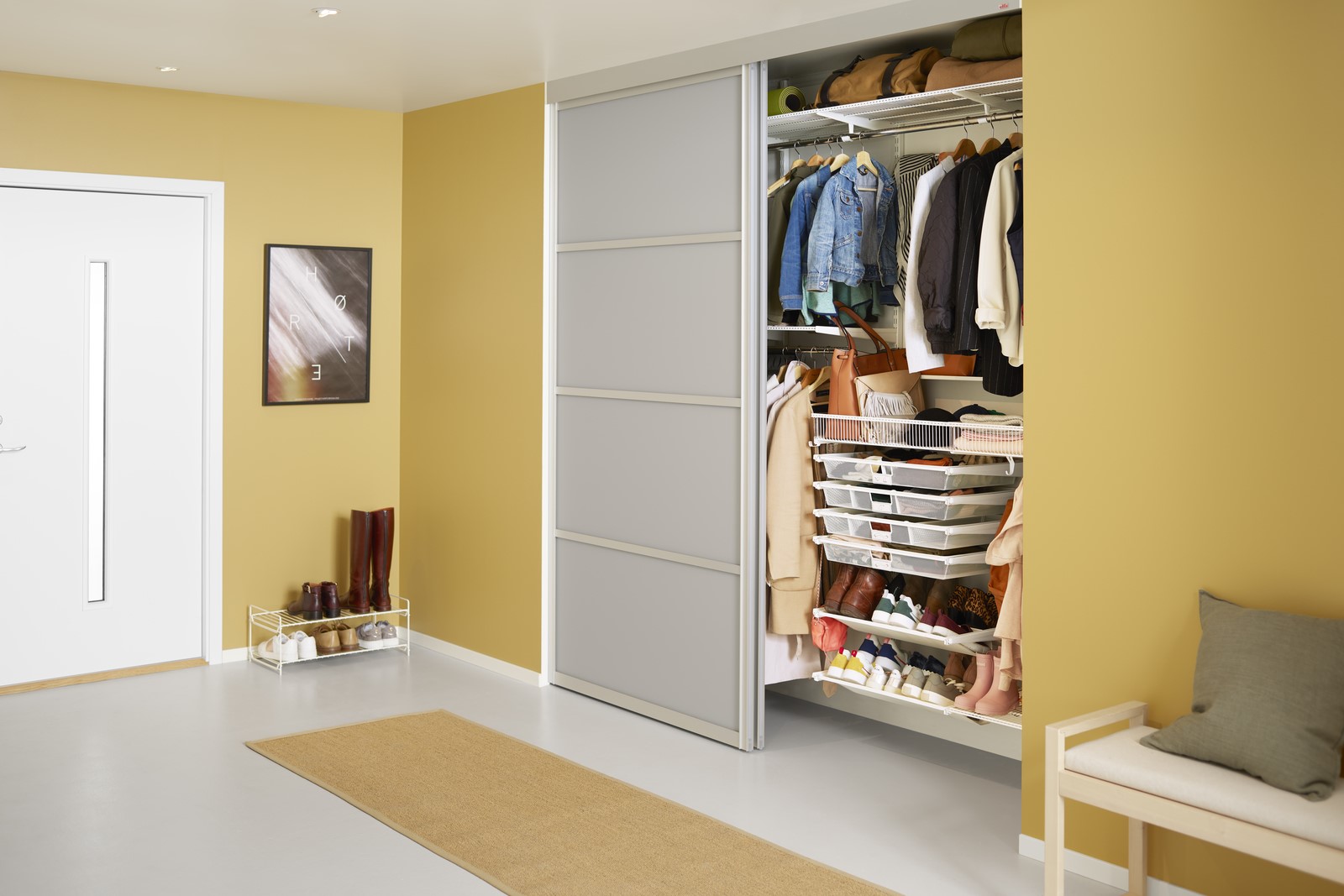 Container store coat online closet