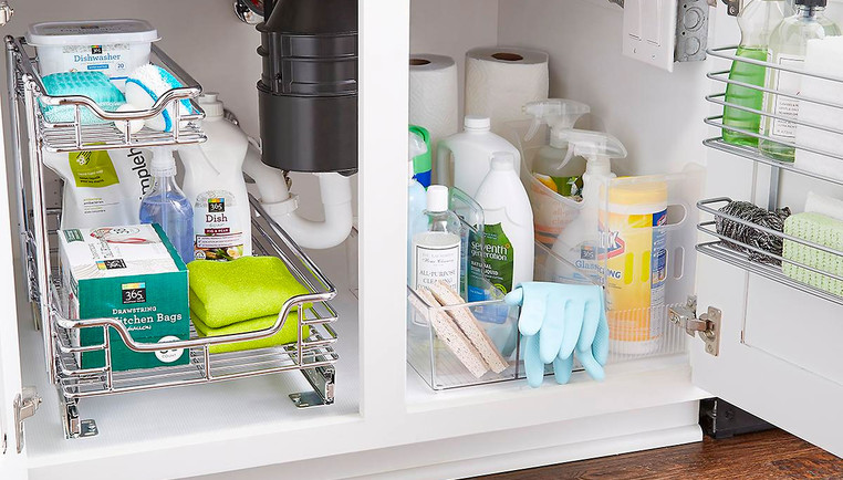 How to Organize the Cabinet Under the Kitchen Sink