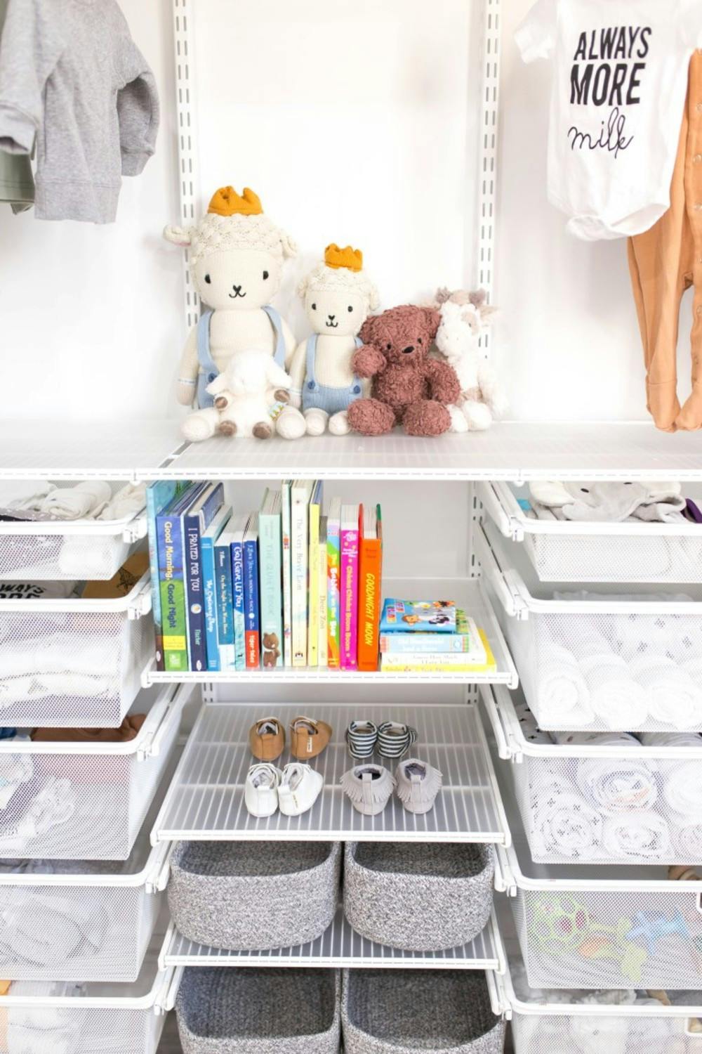 Keep baby bottle supplies organized with plastic storage containers.
