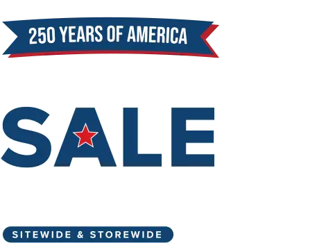 Celebrating 250 years of America. Fourth of July sale. 25 percent off* sitewide and storewide.