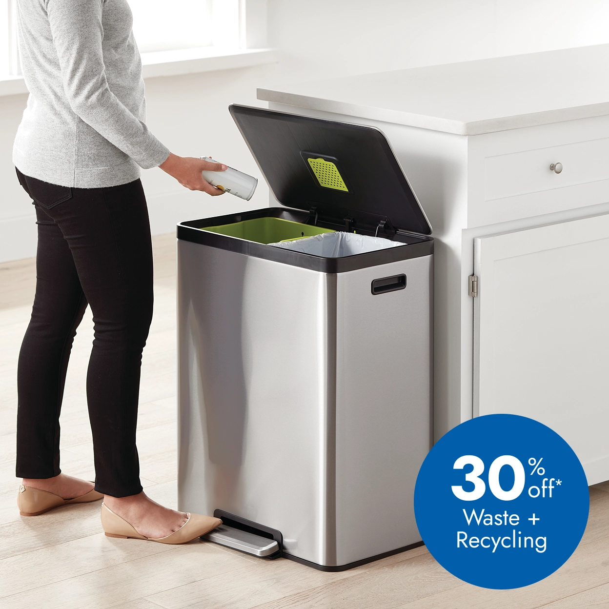 30 percent off* waste and recycling