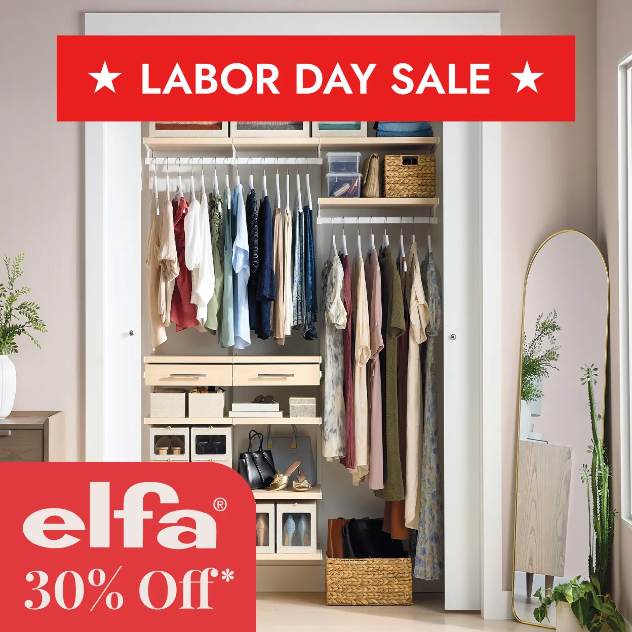 Labor Day Sale 30 Percent Off Elfa