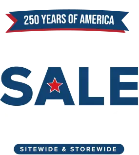 Celebrating 250 years of America. Fourth of July sale. 25 percent off* sitewide and storewide.