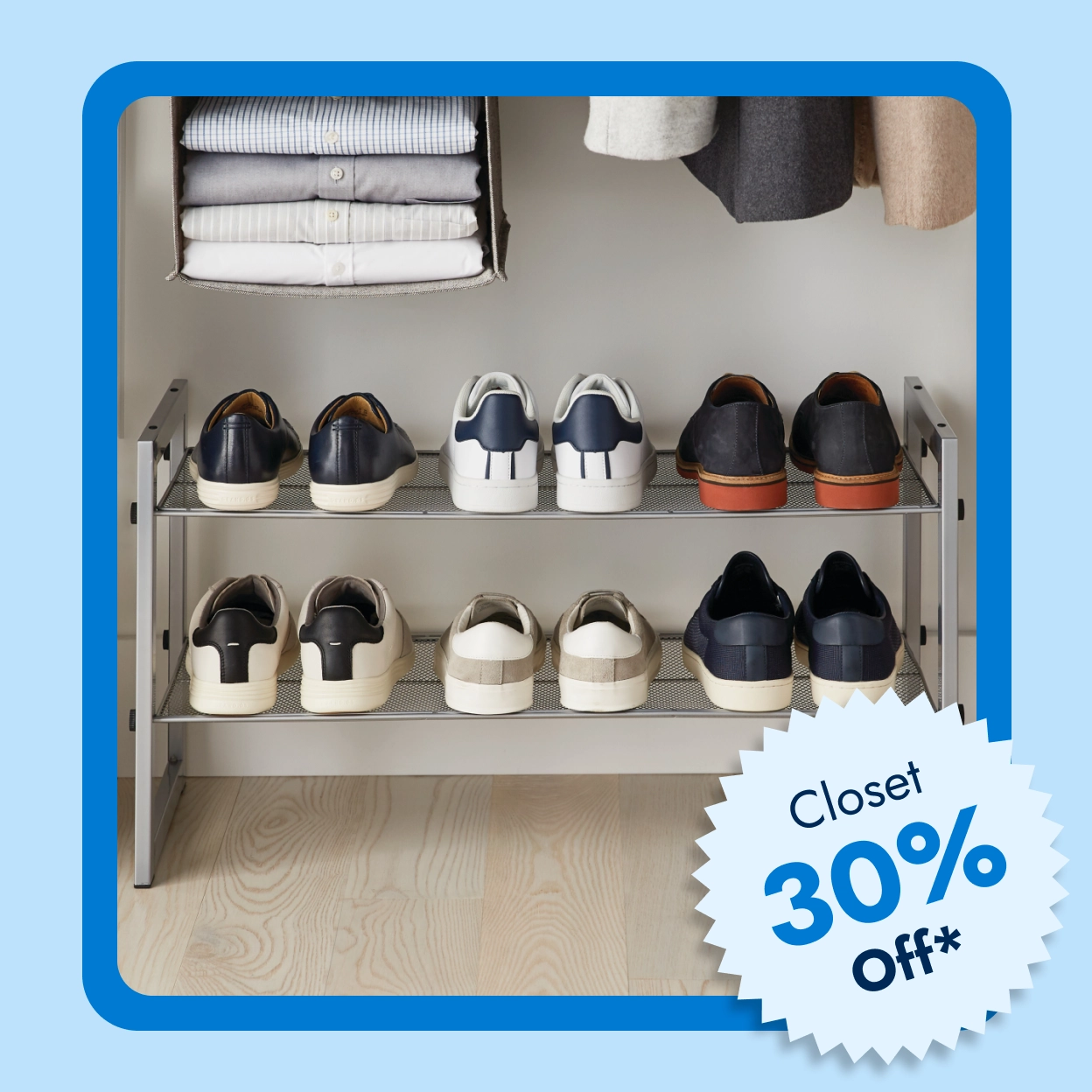 2-Tier Stackable Mesh Shoe Shelf - Closet 30 Percent Off*
