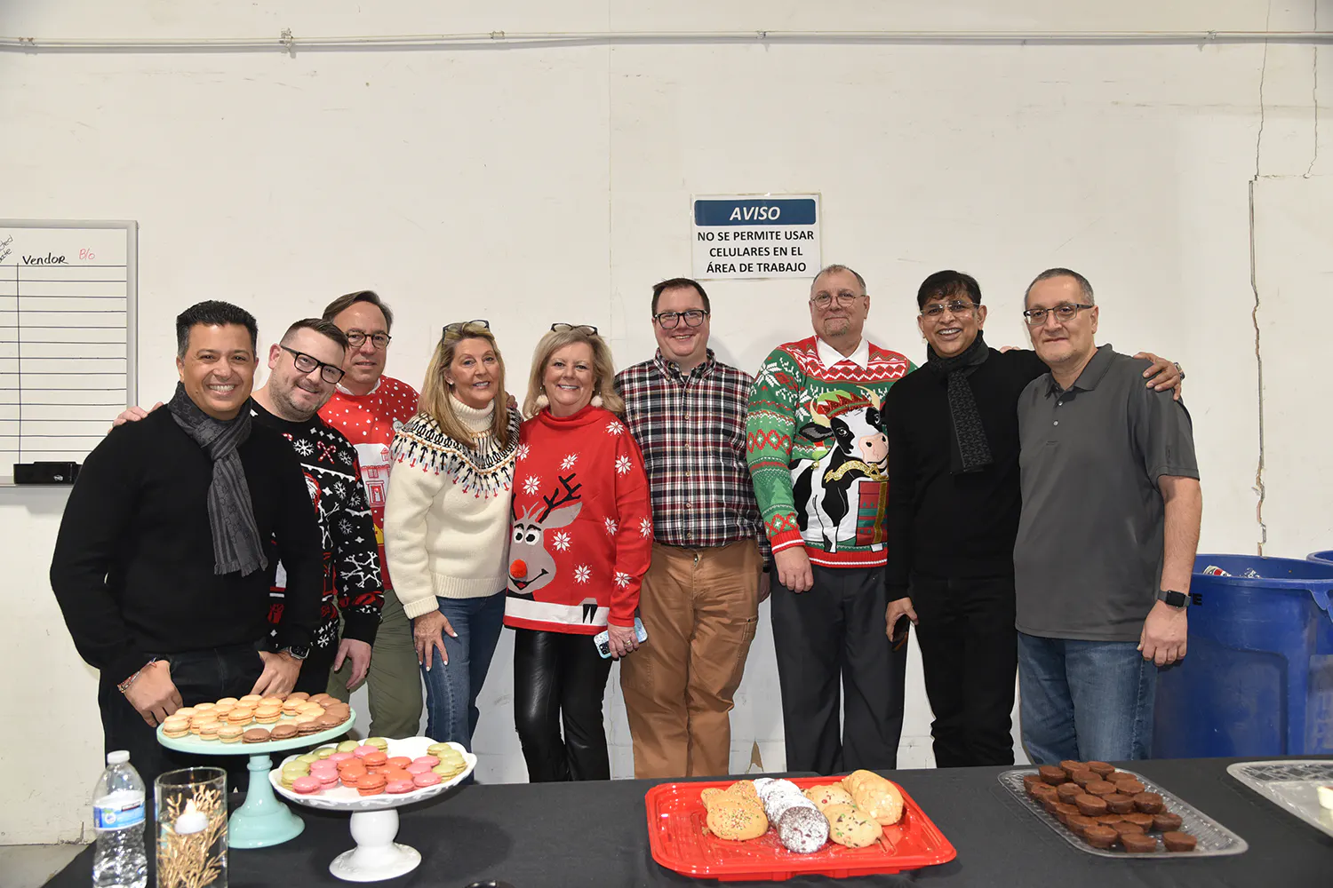 Employees of The Container Store enjoying a holiday celebration